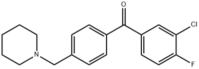 (3-氯-4-氟苯基)(4-(哌啶-1-基甲基)苯基)甲酮 结构式