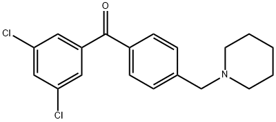 3,5-DICHLORO-4'-PIPERIDINOMETHYL BENZOPHENONE 结构式