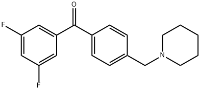 3,5-DIFLUORO-4'-PIPERIDINOMETHYL BENZOPHENONE 结构式