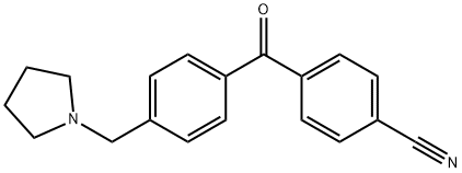 4-(4-(吡咯烷-1-基甲基)苯甲酰基)苯甲腈 结构式