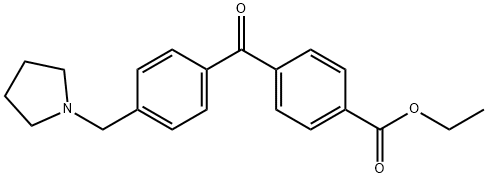 4-(4-(吡咯烷-1-基甲基)苯甲酰基)苯甲酸乙酯 结构式