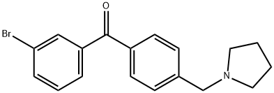 (3-溴苯基)(4-(吡咯烷-1-基甲基)苯基)甲酮 结构式