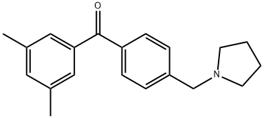 (3,5-二甲基苯基)(4-(吡咯烷-1-基甲基)苯基)甲酮 结构式