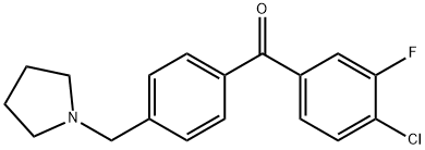 (4-氯-3-氟苯基)(4-(吡咯烷-1-基甲基)苯基)甲酮 结构式