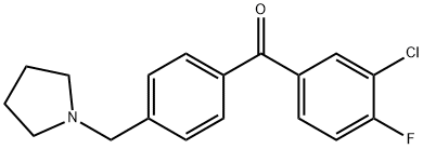 3-CHLORO-4-FLUORO-4'-PYRROLIDINOMETHYL BENZOPHENONE 结构式