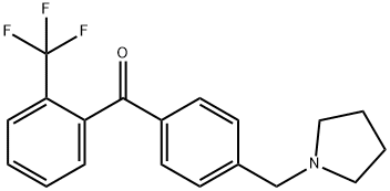 4'-PYRROLIDINOMETHYL-2-TRIFLUOROMETHYLBENZOPHENONE 结构式