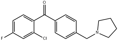 2-CHLORO-4-FLUORO-4'-PYRROLIDINOMETHYL BENZOPHENONE 结构式