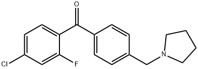 (4-氯-2-氟苯基)(4-(吡咯烷-1-基甲基)苯基)甲酮 结构式