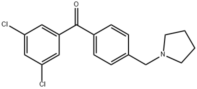 3,5-DICHLORO-4'-PYRROLIDINOMETHYL BENZOPHENONE 结构式