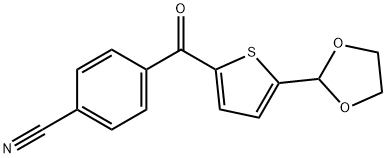 4-(5-(1,3-二氧戊环-2-基)噻吩-2-羰基)苯甲腈 结构式