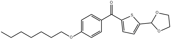(5-(1,3-二氧戊环-2-基)噻吩-2-基)(4-(庚氧基)苯基)甲酮 结构式