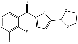 2-(2,3-DIFLUOROBENZOYL)-5-(1,3-DIOXOLAN-2-YL)THIOPHENE 结构式