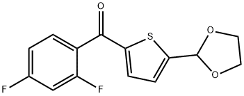 (5-(1,3-二氧戊环-2-基)噻吩-2-基)(2,4-二氟苯基)甲酮 结构式