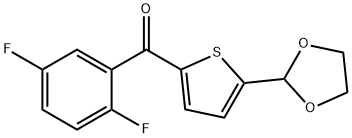 2-(2,5-DIFLUOROBENZOYL)-5-(1,3-DIOXOLAN-2-YL)THIOPHENE 结构式