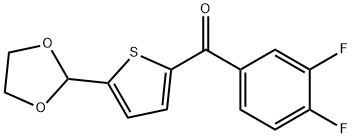(5-(1,3-二氧戊环-2-基)噻吩-2-基)(3,4-二氟苯基)甲酮 结构式