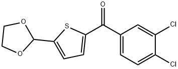 2-(3,4-DICHLOROBENZOYL)-5-(1,3-DIOXOLAN-2-YL)THIOPHENE 结构式