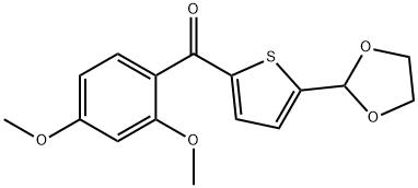 2-(2,4-DIMETHOXYBENZOYL)-5-(1,3-DIOXOLAN-2-YL)THIOPHENE 结构式