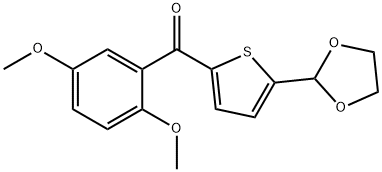 (5-(1,3-二氧戊环-2-基)噻吩-2-基)(2,5-二甲氧基苯基)甲酮 结构式