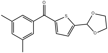 (5-(1,3-二氧戊环-2-基)噻吩-2-基)(3,5-二甲基苯基)甲酮 结构式