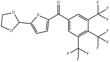 5-(1,3-DIOXOLAN-2-YL)-2-(3,4,5-TRIFLUOROBENZOYL)THIOPHENE 结构式