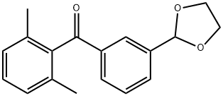 2,6-DIMETHYL-3'-(1,3-DIOXOLAN-2-YL)BENZOPHENONE 结构式