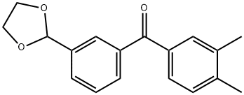 3,4-DIMETHYL-3'-(1,3-DIOXOLAN-2-YL)BENZOPHENONE 结构式