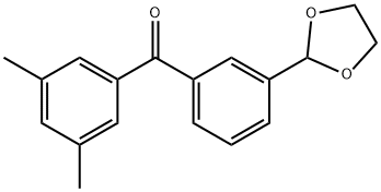 3,5-DIMETHYL-3'-(1,3-DIOXOLAN-2-YL)BENZOPHENONE 结构式