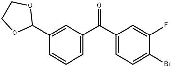 4-BROMO-3'-(1,3-DIOXOLAN-2-YL)-3-FLUOROBENZOPHENONE 结构式