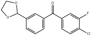 4-CHLORO-3'-(1,3-DIOXOLAN-2-YL)-3-FLUOROBENZOPHENONE 结构式