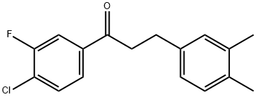 4'-CHLORO-3-(3,4-DIMETHYLPHENYL)-3'-FLUOROPROPIOPHENONE 结构式