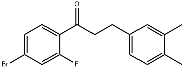 4'-BROMO-3-(3,4-DIMETHYLPHENYL)-2'-FLUOROPROPIOPHENONE 结构式