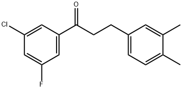 3'-CHLORO-3-(3,4-DIMETHYLPHENYL)-5'-FLUOROPROPIOPHENONE 结构式