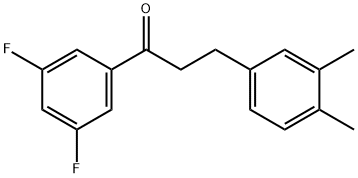 3',5'-DIFLUORO-3-(3,4-DIMETHYLPHENYL)PROPIOPHENONE 结构式