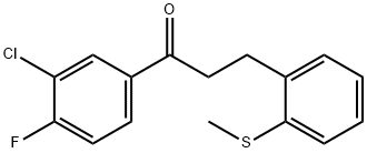 3'-CHLORO-4'-FLUORO-3-(2-THIOMETHYLPHENYL)PROPIOPHENONE 结构式