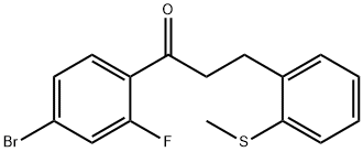 4'-BROMO-2'-FLUORO-3-(2-THIOMETHYLPHENYL)PROPIOPHENONE 结构式