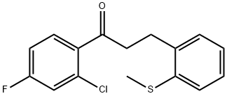 2'-CHLORO-4'-FLUORO-3-(2-THIOMETHYLPHENYL)PROPIOPHENONE 结构式