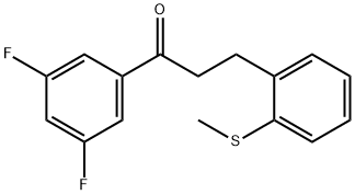 3',5'-DIFLUORO-3-(2-THIOMETHYLPHENYL)PROPIOPHENONE 结构式