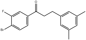 4'-BROMO-3-(3,5-DIMETHYLPHENYL)-3'-FLUOROPROPIOPHENONE 结构式