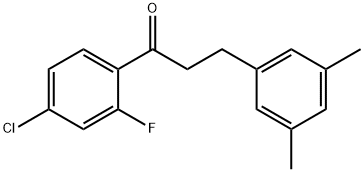 4'-CHLORO-3-(3,5-DIMETHYLPHENYL)-2'-FLUOROPROPIOPHENONE 结构式