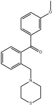 (3-甲氧基苯基)(2-(硫代吗啉甲基)苯基)甲酮 结构式