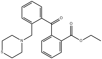 2-CARBOETHOXY-2'-THIOMORPHOLINOMETHYL BENZOPHENONE 结构式