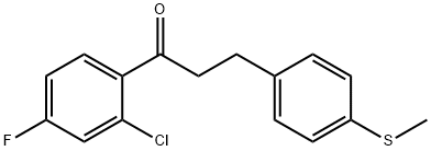 2'-CHLORO-4'-FLUORO-3-(4-THIOMETHYLPHENYL)PROPIOPHENONE 结构式