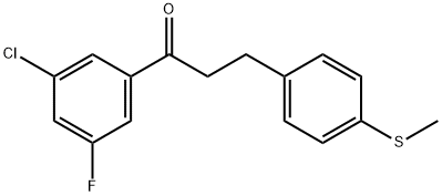 3'-CHLORO-5'-FLUORO-3-(4-THIOMETHYLPHENYL)PROPIOPHENONE 结构式