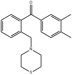 (3,4-二甲基苯基)(2-(硫代吗啉甲基)苯基)甲酮 结构式