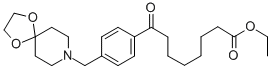 8-(4-((1,4-二噁烷-8-氮杂螺环并[4.5]癸-8-基)甲基)苯基)-8-氧代辛酸乙酯 结构式