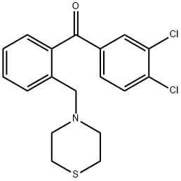 (3,4-二氯苯基)(2-(硫代吗啉甲基)苯基)甲酮 结构式