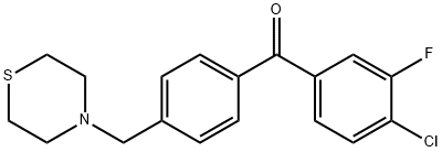 4-CHLORO-3-FLUORO-4'-THIOMORPHOLINOMETHYL BENZOPHENONE 结构式