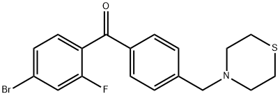 4-BROMO-2-FLUORO-4'-THIOMORPHOLINOMETHYL BENZOPHENONE 结构式