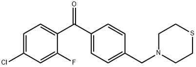 (4-氯-2-氟苯基)(4-(硫代吗啉甲基)苯基)甲酮 结构式