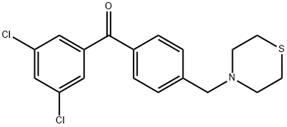 3,5-DICHLORO-4'-THIOMORPHOLINOMETHYL BENZOPHENONE 结构式